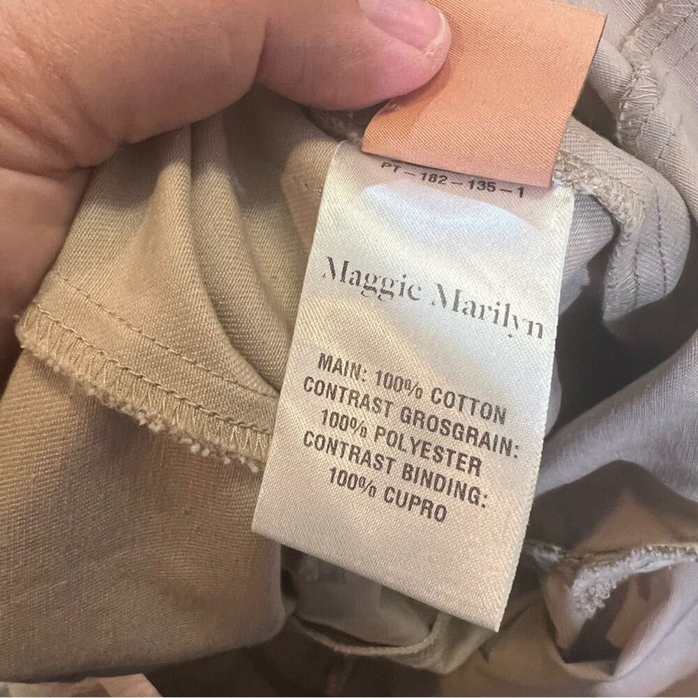Maggie Marilyn Game Changer Side Striped Flare Leg Pants size 10 in tan - Picture 5 of 16